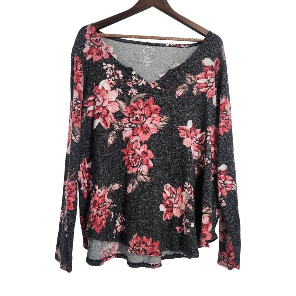 Maurices Floral Long Sleeve Top - Plus Size 2X